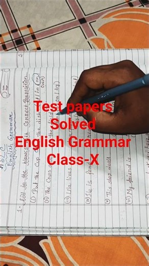 TEST PAPERS SOLVE ENGLISH GRAMMAR||PREPOSITION||CLASS 10||