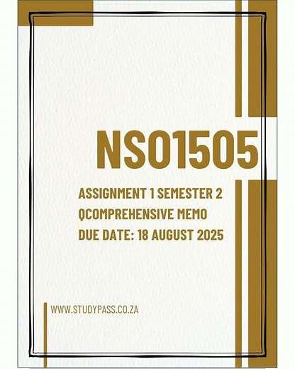 #learnexams NSO1505 ASSIGNMENT 1 SEMESTER 2 2025 DUE AUGUST 2025
