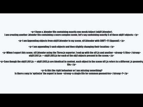 Blender - Three.js - export/import json files