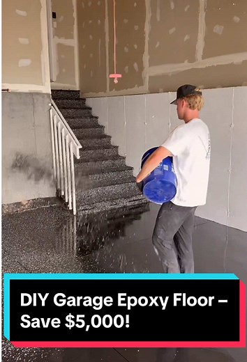 DIY Garage Epoxy Floor – Save $5,000!#diy #floor #construction #fyp#foryou