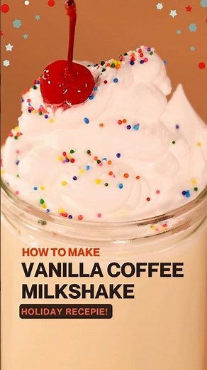 How to Make Vanilla Coffee Milkshake 🤍 ☕️ | Christmas Holiday Coffee Drink