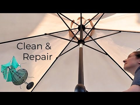 DIY Patio Umbrella Repair and Cleaning!