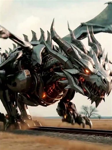High-Speed Train Turns Into a Mechanical Dragon #vfx #transformers #dragon