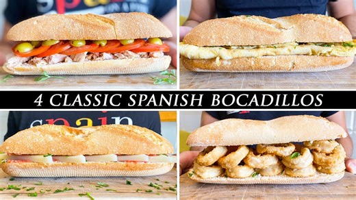 Making 4 classic Spanish bocadillos – famous sandwiches from Spain