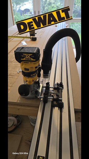 Used my Dewalt DCW604 router, DWS5031 router attachment and guide rail to make some cupboard doors. #dewalttoolsuk #dewalt #bespokejoinery #builtinwardrobes | D M H Joinery | Facebook