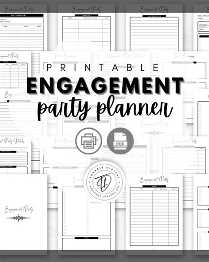 Engagement Party Planner Printable: Photo Shoot, Checklist, Guest List (PDF Download) - Etsy