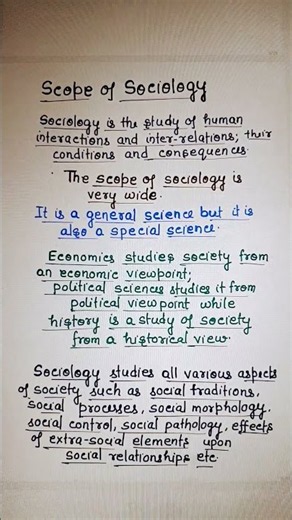 SOCIOLOGY - Definition and Scope of Sociology. #sociologyclass