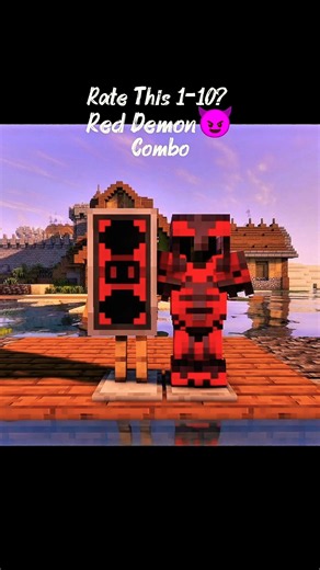Minecraft Red Demon Armor Combo 🔥 | Armor Trim & Shield Design