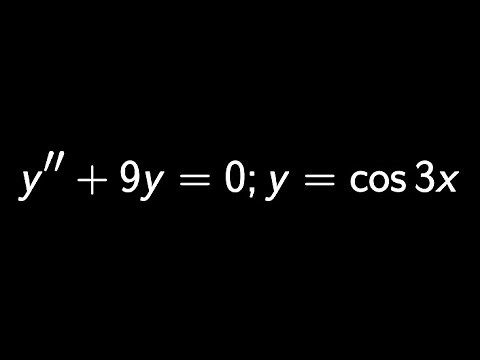 Example: Verify solution of a differential equation by substitution