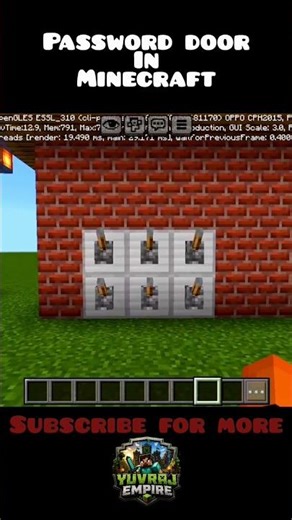 secret door open by password in Minecraft #minecraft #gaming #shorts