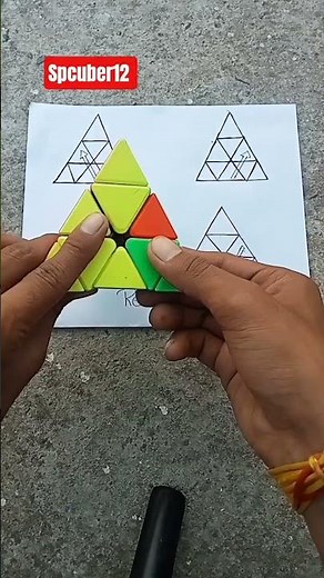 How to solve pyraminx cube in the magic tricks #how #spcuber12 #puzzle #viralshort #pyraminxcube