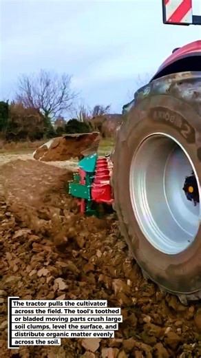 Large Tractor with Soil Cultivator! Makes Land Ready for Planting Fast