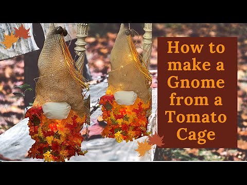 How to Make a Fall Gnome made from a Tomato Cage
