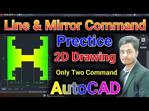Learn AutoCAD 2D with Only Two Commands – Line & Mirror l AutoCAD 2D Practice Drawing for Beginners