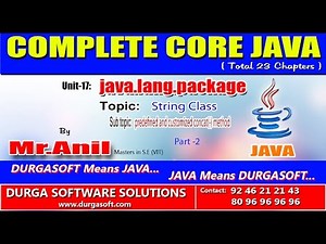 Core Java -java.lang.package-String class - predefined and customized concat(-) method Part -2