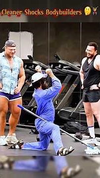 Cleaner Shocks Bodybuilders! #gym #prank #fitness #funny