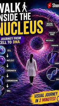 Walk Inside the Nucleus 🧬 | From Cell to DNA | Biology Animation #Shorts