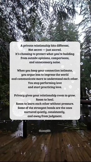 19K views · 215 reactions | A private relationship isn’t hidden — it’s protected. The less people know, the less they can interfere. Love grows better in peace, not in public opinion. ✨ #healing #peace #growth #love #relationships #privacy #privatebutnotsecret #connection #maturity #trust #softness #clarity #selfawareness #healinginrelationships #relationshipgrowth #chooselove #healthycommunication | The Cozy Life | Facebook
