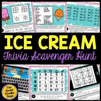 Ice Cream Trivia Scavenger Hunt - Breakout Room - Critical Thinking Activity