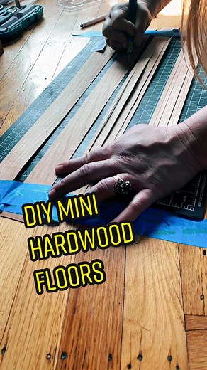 Easy peasy dollhouse flooring (and Pixies on the piano) #diyproject #HowTo #woodart #crafts