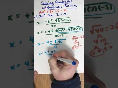 Quadratic Formula with simplifying Radicals