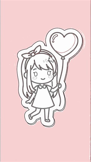 How to Draw a Cute Chibi Girl with Heart Balloon (Easy!) with Chillify