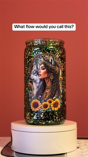 So I tried a medium slow flow recipe I saw online, however it didn’t turn out as nice as the creators. I then realised the lady doing it created the flow for one of those bigger cups, I think it was 40oz and I believe the walls are thinner for those? I only have 16oz acrylics at the moment and they are known for their wide walls so I realised too late I’d have needed different measurements to make it thick enough for this type of cup. Anyway, it’s done and part of my learning curve. But the ques