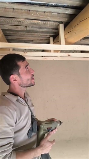 The Ultimate Ceiling Leveling Hack! 🛠️ #ConstructionHacks #CeilingInstallation #DIYDrywall