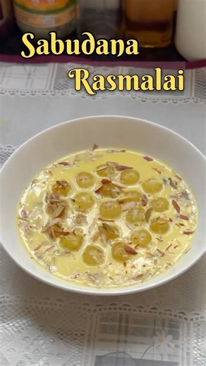 SABUDANA RASMALAI|Unique& Easy Homemade Sweet Recipe |Soft,creamy & melt-inmouth Sabudana Rasmalai❤️