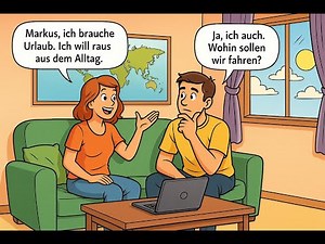 Deutsch lernen mit Comics – Eine Reise nach Rom 🇮🇹 | 20 Szenen als Comicgeschichte