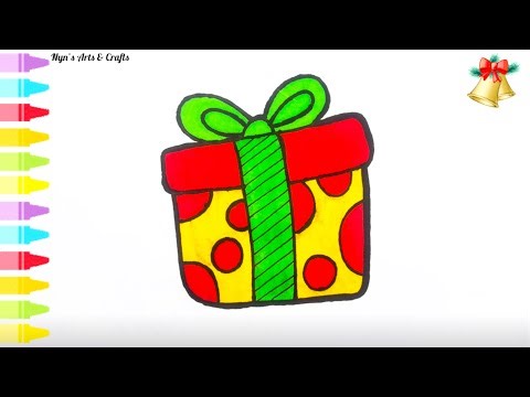 How to Draw a Cute Gift Box 🎁 | Easy Christmas Drawing for Kids
