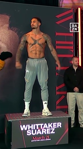 Ben Whittaker is in RIDICULOUS shape as he weighs in with his very own mascot 💪