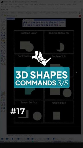 Boolean Operations in Rhino Explained #shorts
