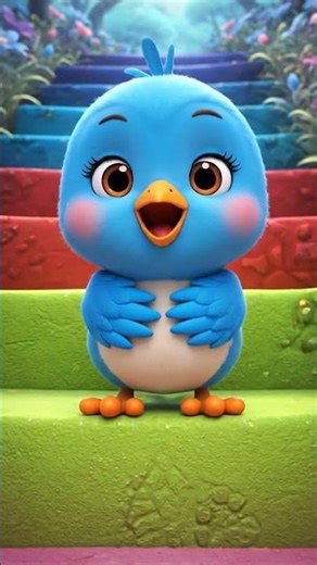 Blue Bird Stairs Adventure | Colors Song for Kids | Time for School! #kidsshorts #learningcolors