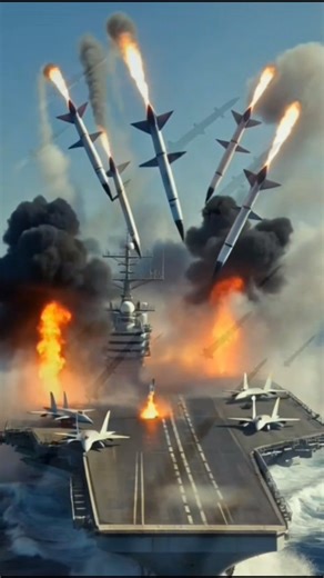 What Happens If Multiple Ballistic Missiles Hit an Aircraft Carrier? 🚀💥 #shortsfeed #shortvideo