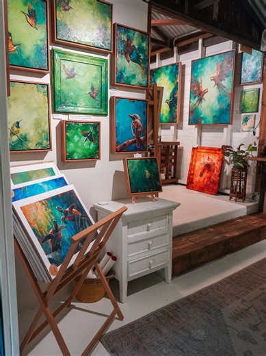 You'll find me here painting most days 🤗 #art #painting #artstudio