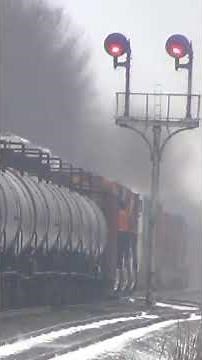 BNSF tanker train meets CSX train with crew audio talking part 1