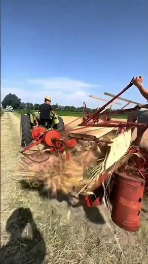 Vintage Harvest: Old Tractor & Binder in Action!