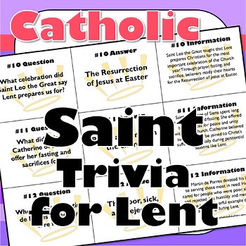 Lent & Saint Activity: Write the Room Lent Reflection & Saint Reading Activity