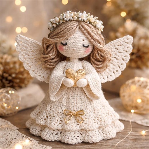 Crochet Angel Doll Pattern PDF, Beginner Amigurumi Tutorial, Handmade Christmas Decor, Cute Guardian Toy Guide - Etsy