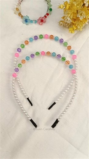 Colourful Dream Hairband 🩷💜💚💛🩵 #diy #handmade #hairbandmaking #yt #shorts #hairband