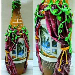 Beautiful bottle decoration idea. | Crafty hands