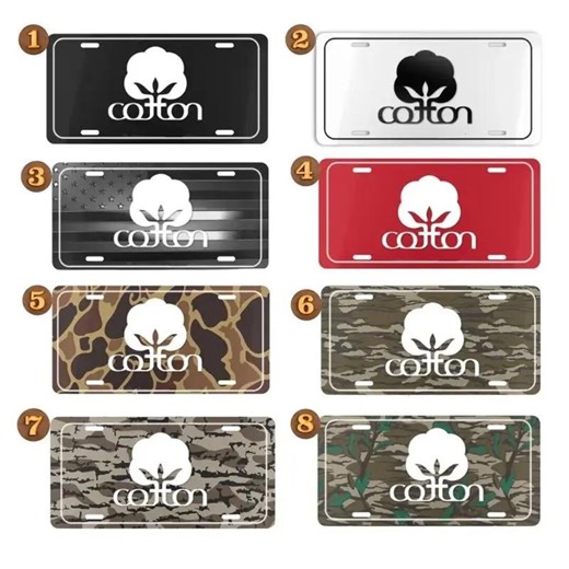 Cotton Boll License Plate, Southern Heritage Car Tag, Farmer Truck Accessory, Camo Front Vanity Plate, Country Boy Gift - Etsy