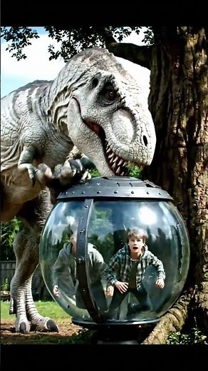 Indominus Rex TRAPS Boys in Gyrosphere! 😱 Jurassic World Chaos 🦖 #Viral