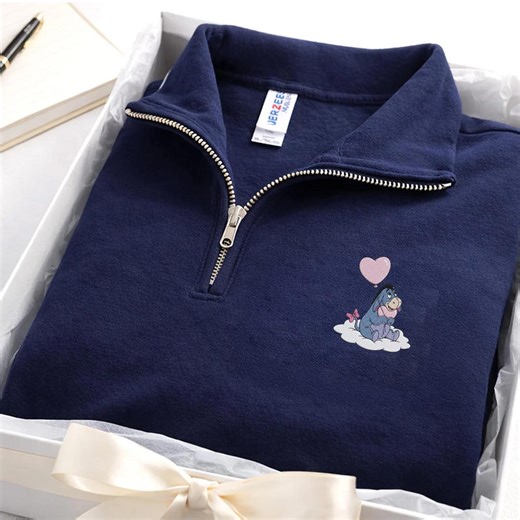 Custom Eeyore Embroidered Sweater, Winnie the Pooh Disney Sweatshirt, Cute Eeyore Pullover, Disney Park Trip Outfit - Etsy