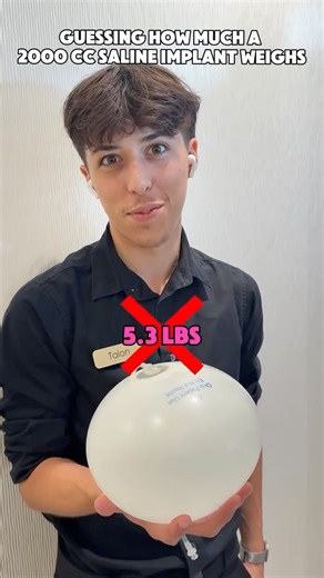 Dr. Matthew J Nykiel | How heavy is a 2000cc implant really? 🤔 Watch our staff take some guesses 😂 #medspa #plasticsurgery #implants #boobimplants #motiva... | Instagram