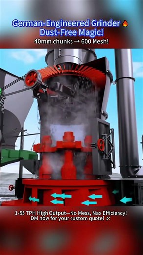 GERMAN-ENGINEERED GRINDER 🔥 DUST-FREE MAGIC!#stone #machine #crusher #german #mill #grind #factory