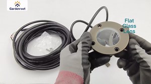 Gardenreet Brass Underwater Pond Light - 12V Low Voltage Fountain Lights Wired, IP68 Waterproof Submersible Pool Lighting LED, Adjustable Bronze for Outdoor Waterfall Water Area MR16 Bulb Not Included