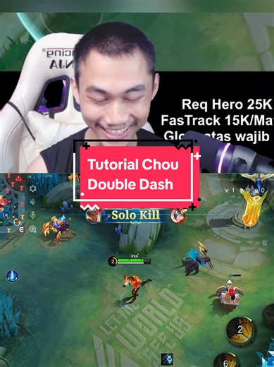 Tutorial Chou Double Dash . @m᥆ᥒᥲᥣіᥣу. . #MLBBGoldenMonth #Mobilelegendsbangbang #MakeYourGoldenMoment #MLBB