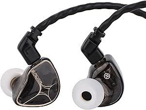 Linsoul TANGZU Wan'er S.G Studio Edition in Ear Monitor, Wired HiFi Earbuds, 10mm Dynamic Driver Earphone Headphone with Detachable 2Pin OFC Braided Cable for Audiophile Musician DJ Stage (Black)